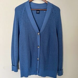 Oversized blue gap button-down cardigan